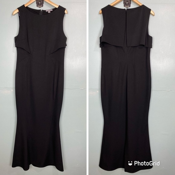 Zac Zac Posen Maxi Black‎ Dress Mermaid Like Sz 14 - Picture 1 of 6